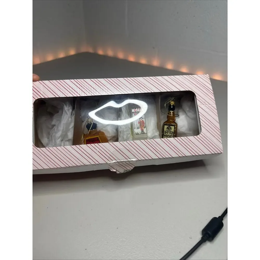 Sur La Table Glass Spirits Christmas Ornaments Set of 3 Hand Painted Poland